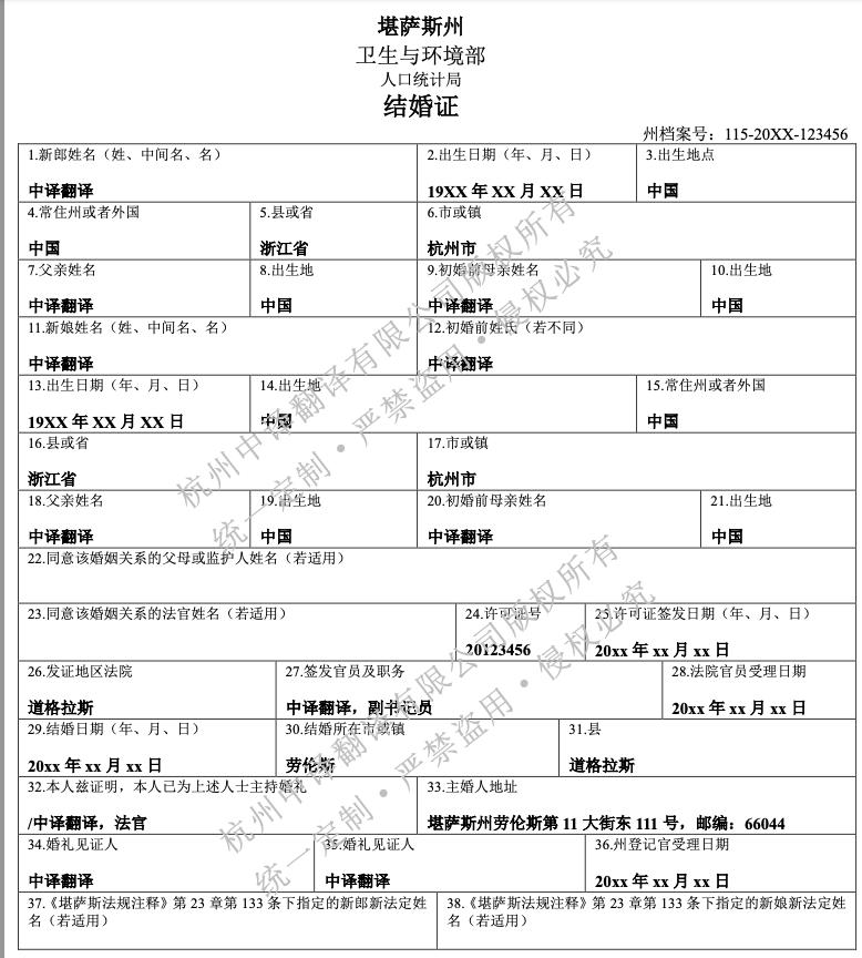 美國堪薩斯州結婚證翻譯.png